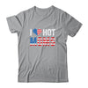 I Love Hot Moms Funny Red Heart Love Mother American Flag T-Shirt & Hoodie | Teecentury.com