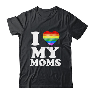 I Love My Moms Rainbow Heart Gay Pride LGBT Flag Pride Shirt & Tank Top | teecentury