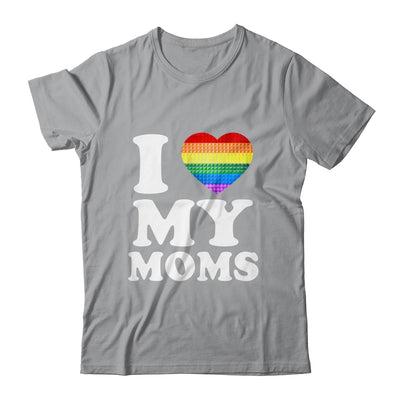 I Love My Moms Rainbow Heart Gay Pride LGBT Flag Pride Shirt & Tank Top | teecentury