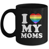 I Love My Moms Rainbow Heart Gay Pride LGBT Flag Pride Mug | teecentury