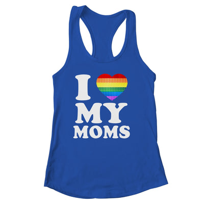 I Love My Moms Rainbow Heart Gay Pride LGBT Flag Pride Shirt & Tank Top | teecentury