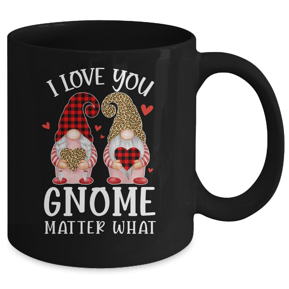 I Love You Gnome Matter What Buffalo Plaid Valentines Day Mug Coffee Mug | Teecentury.com