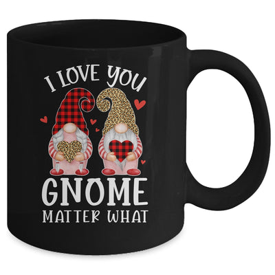 I Love You Gnome Matter What Buffalo Plaid Valentines Day Mug Coffee Mug | Teecentury.com