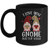 I Love You Gnome Matter What Buffalo Plaid Valentines Day Mug Coffee Mug | Teecentury.com