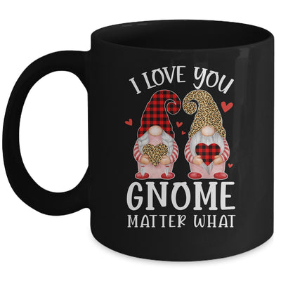 I Love You Gnome Matter What Buffalo Plaid Valentines Day Mug Coffee Mug | Teecentury.com