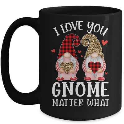 I Love You Gnome Matter What Buffalo Plaid Valentines Day Mug Coffee Mug | Teecentury.com