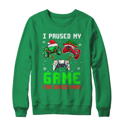 I Paused My Game For Christmas Boys Men Funny Christmas Shirt & Sweatshirt | teecentury