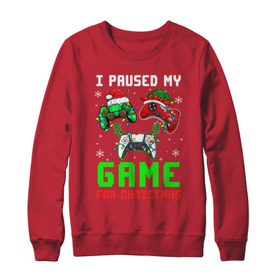 I Paused My Game For Christmas Boys Men Funny Christmas Shirt & Sweatshirt | teecentury