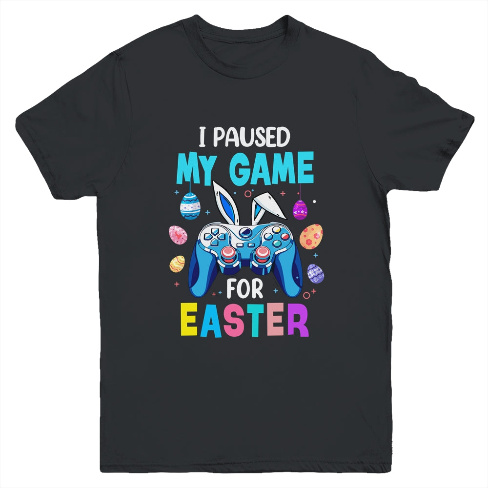 I Paused My Game For Easter Boy Gamer Video Controller Egg Youth Shirt | teecentury