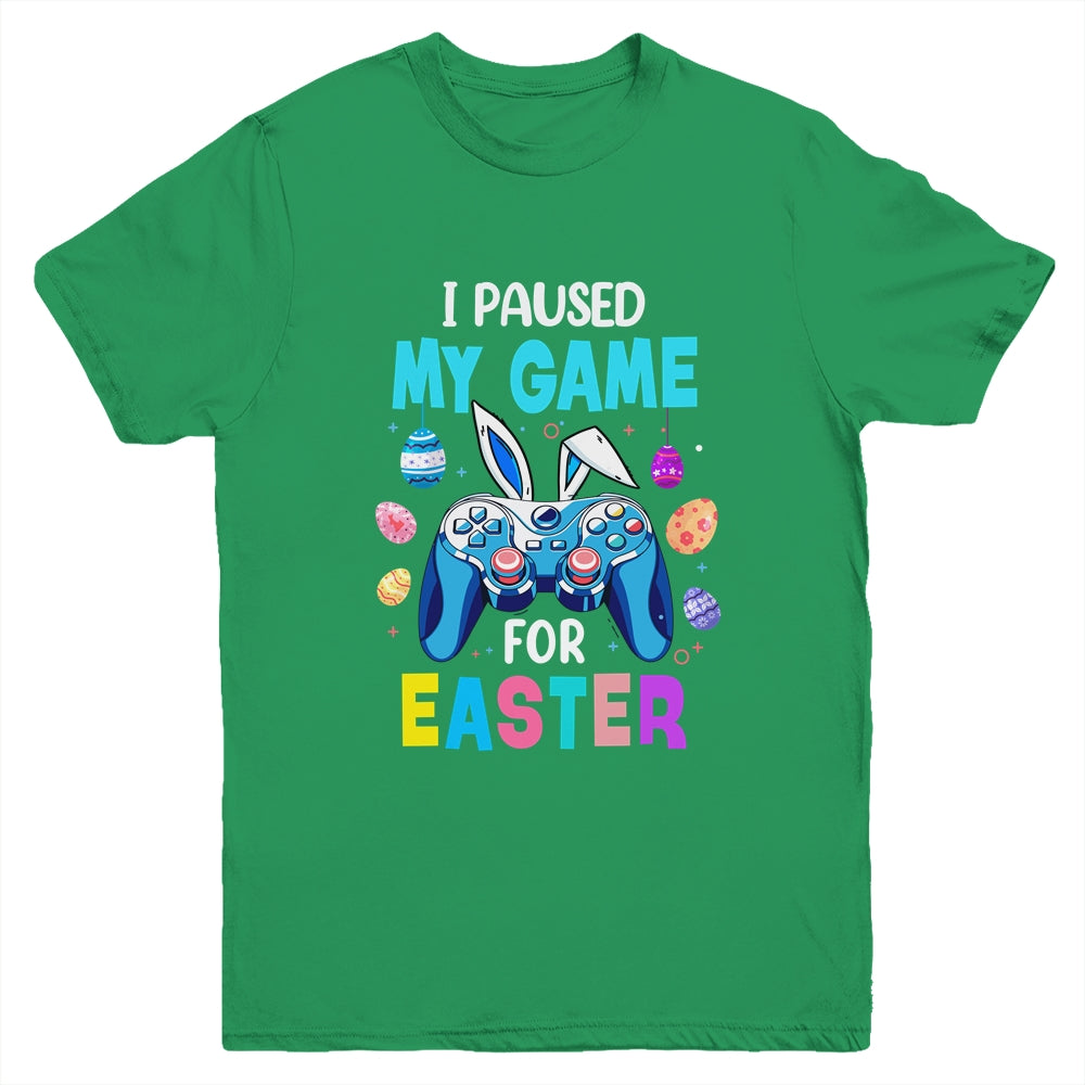I Paused My Game For Easter Boy Gamer Video Controller Egg Youth Shirt | teecentury