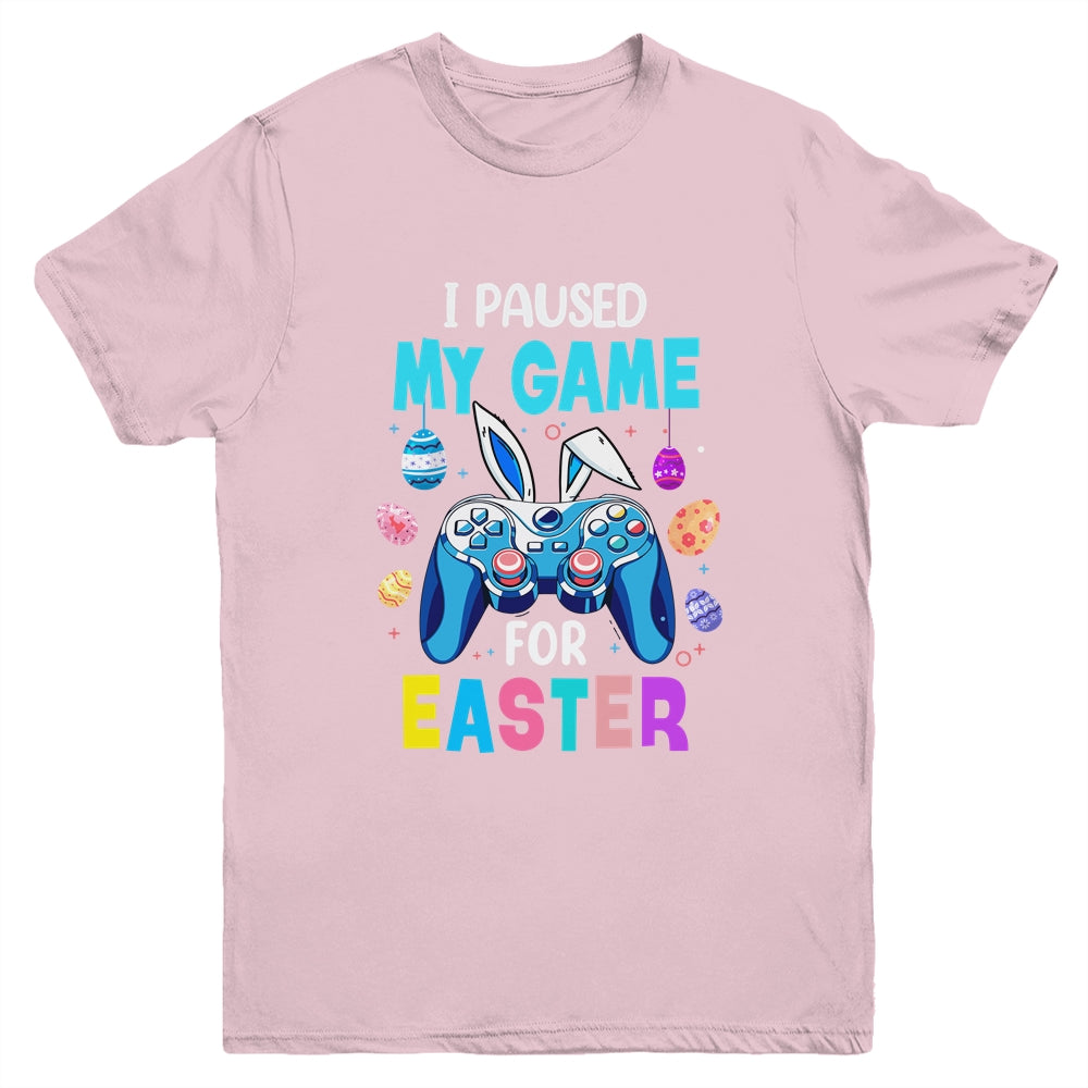 I Paused My Game For Easter Boy Gamer Video Controller Egg Youth Shirt | teecentury