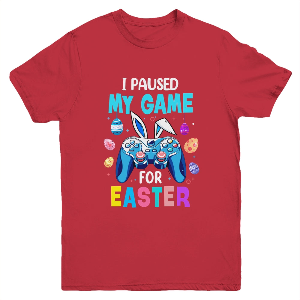 I Paused My Game For Easter Boy Gamer Video Controller Egg Youth Shirt | teecentury
