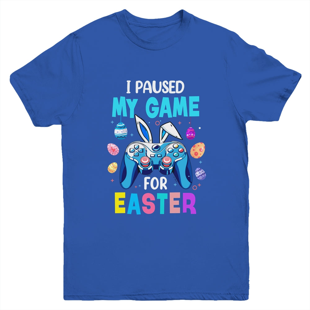 I Paused My Game For Easter Boy Gamer Video Controller Egg Youth Shirt | teecentury