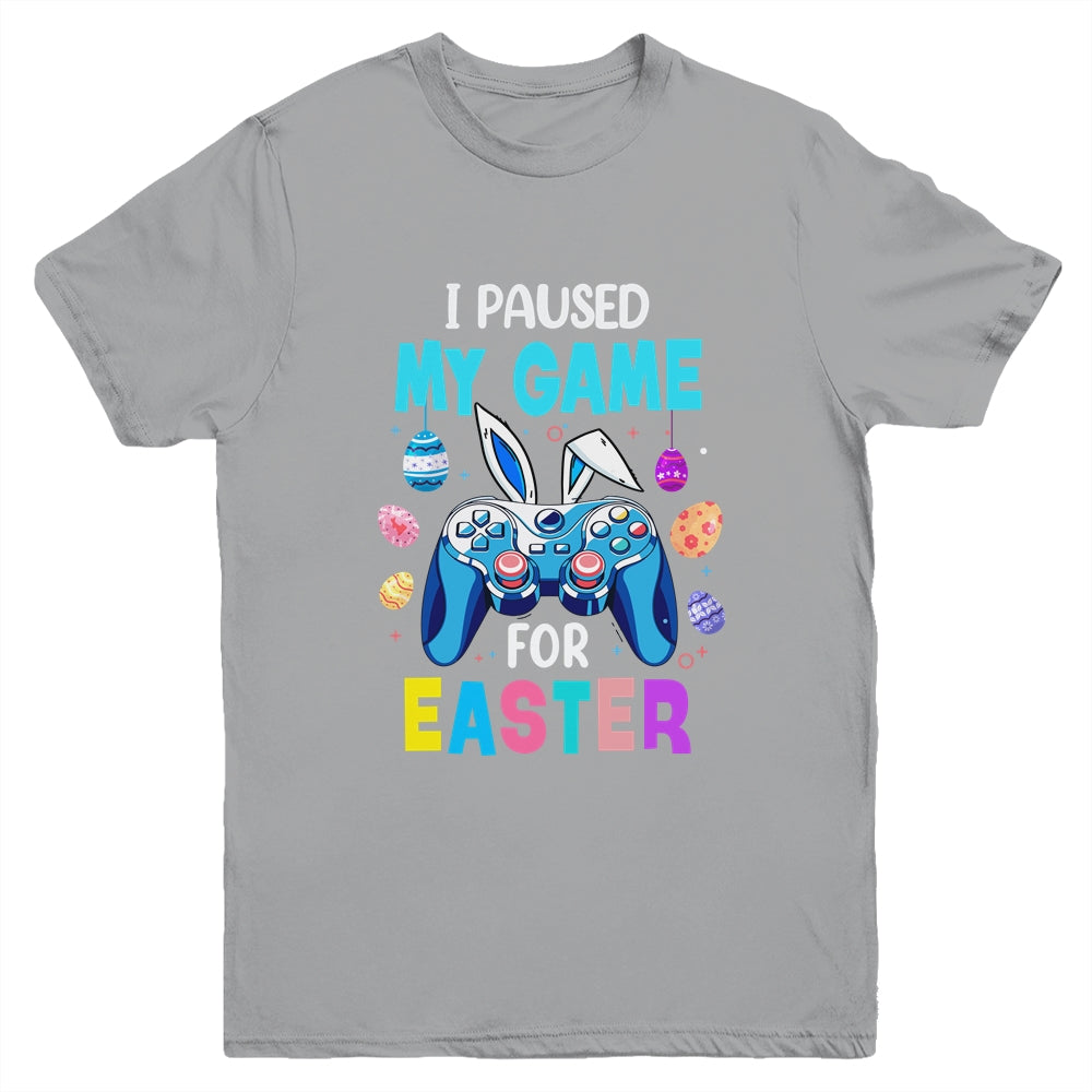 I Paused My Game For Easter Boy Gamer Video Controller Egg Youth Shirt | teecentury