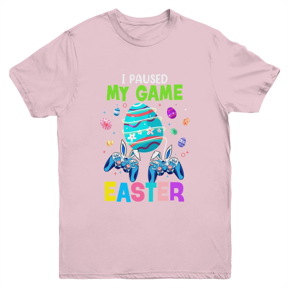 I Paused My Game For Easter Egg Boy Gamer Video Controller Youth Shirt | teecentury