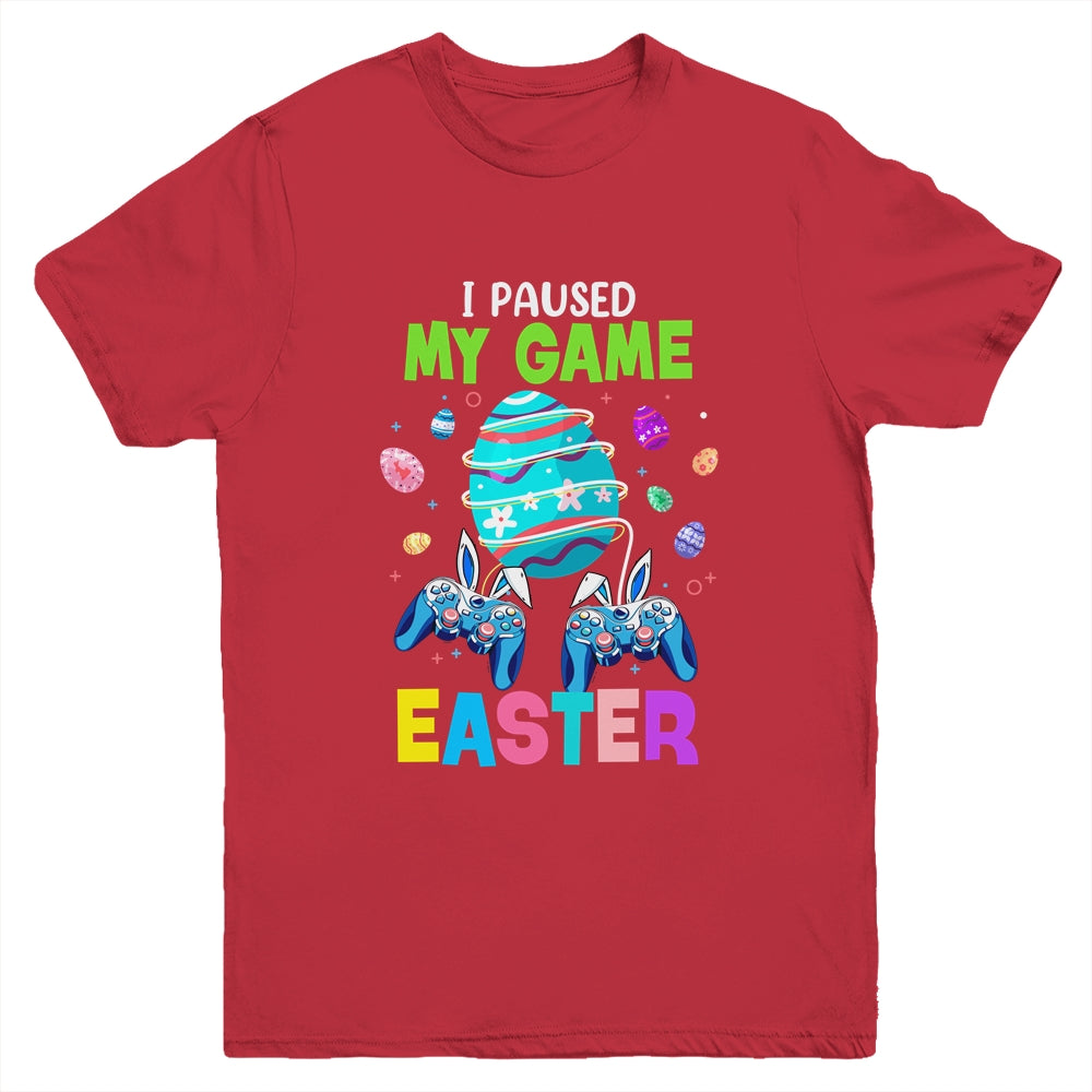I Paused My Game For Easter Egg Boy Gamer Video Controller Youth Shirt | teecentury