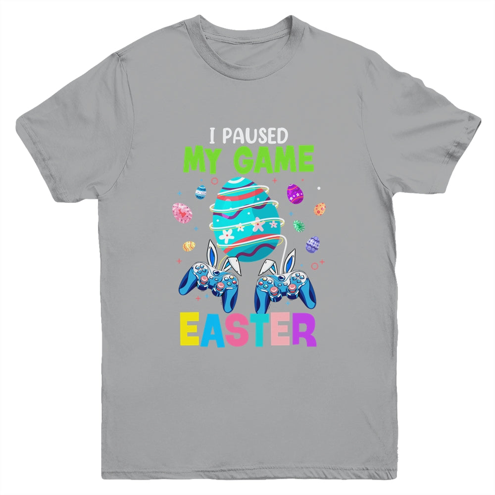 I Paused My Game For Easter Egg Boy Gamer Video Controller Youth Shirt | teecentury