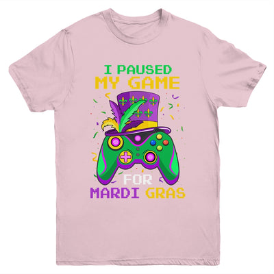 I Paused My Game For Mardi Gras Gamer Gaming Kids Boy Funny Youth Shirt | teecentury