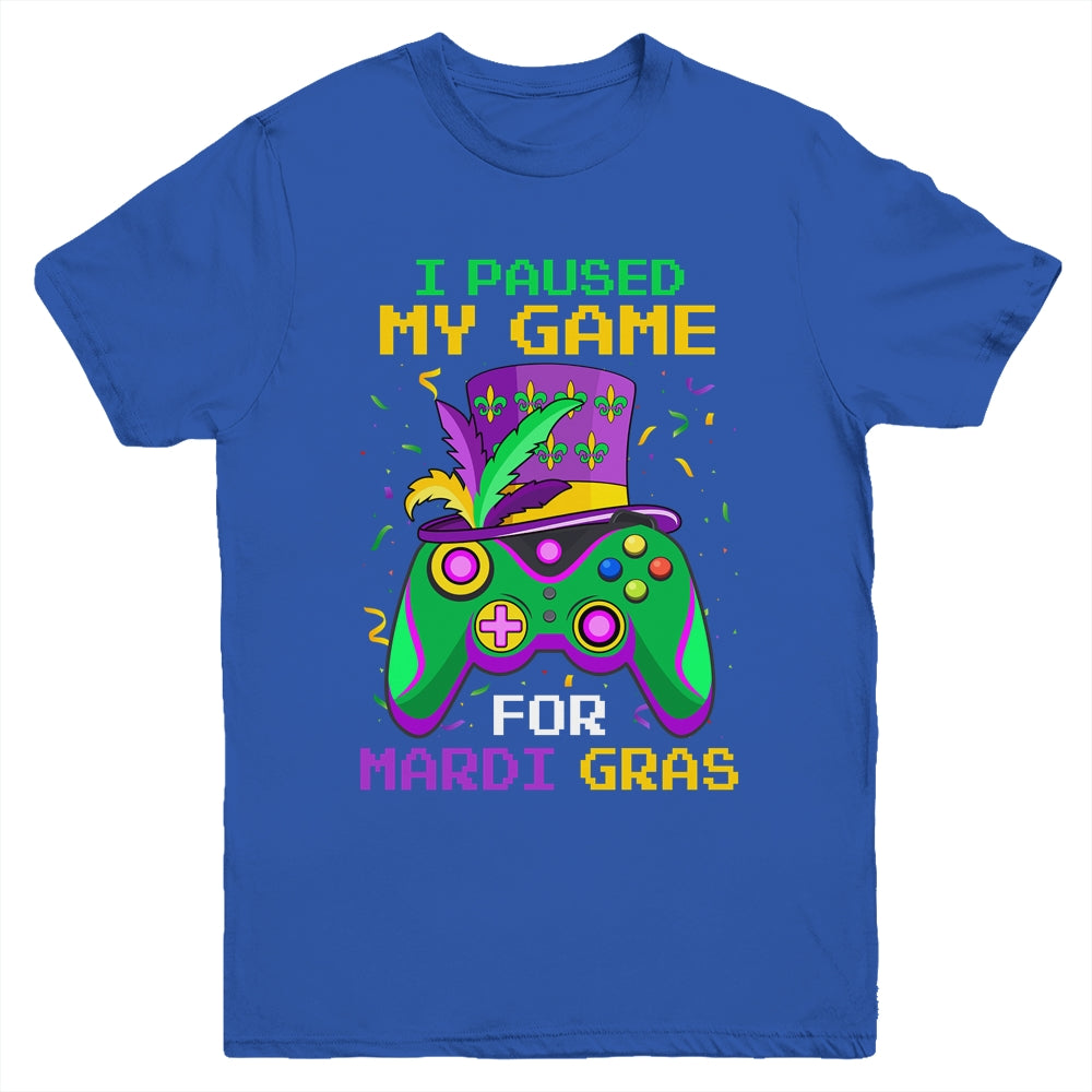 I Paused My Game For Mardi Gras Gamer Gaming Kids Boy Funny Youth Shirt | teecentury