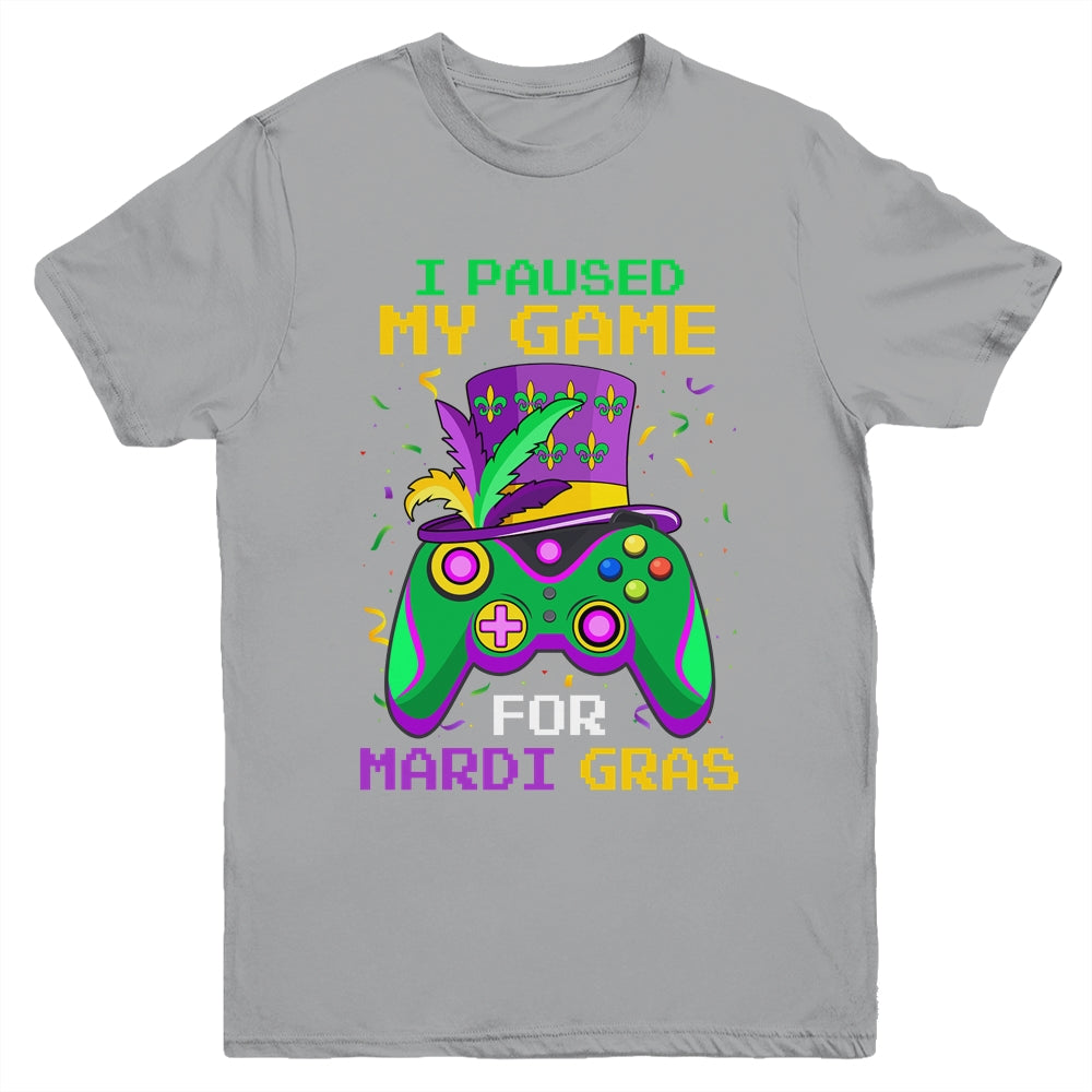 I Paused My Game For Mardi Gras Gamer Gaming Kids Boy Funny Youth Shirt | teecentury