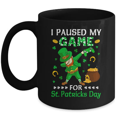 I Paused My Game For St Patricks Day Dabbing Leprechaun Boys Mug | teecentury