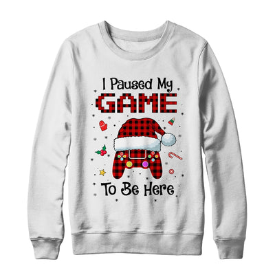 I Paused My Game To Be Here Red Plaid Video Gamer Christmas T-Shirt & Sweatshirt | Teecentury.com