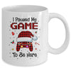 I Paused My Game To Be Here Red Plaid Video Gamer Christmas Mug Coffee Mug | Teecentury.com