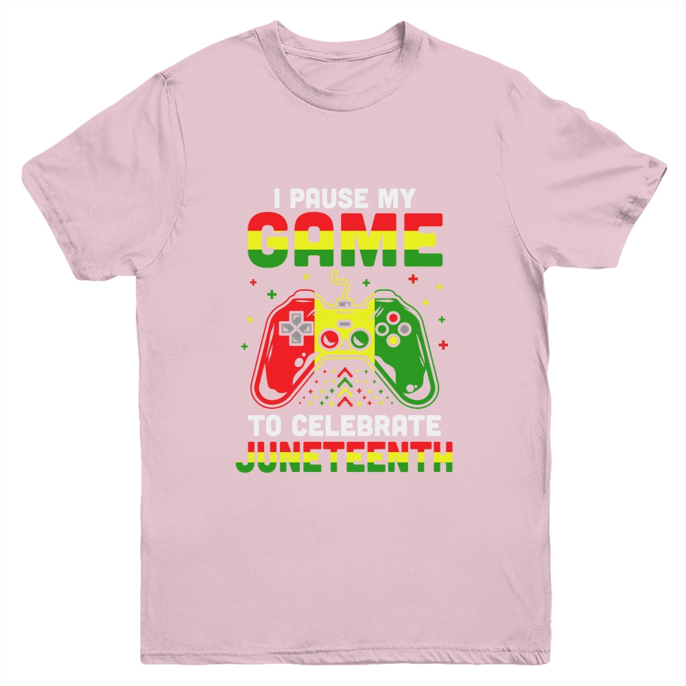 I Paused My Game To Celebrate Juneteenth Gamer Juneteenth Youth Youth Shirt | Teecentury.com