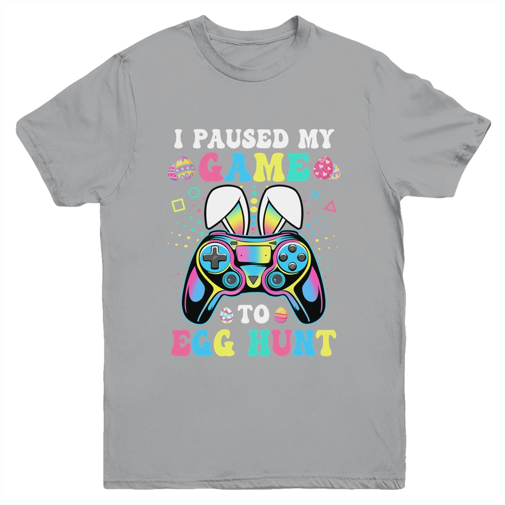 I Paused My Game To Egg Hunt Easter Funny Gamer Boys Girls Youth Shirt | teecentury