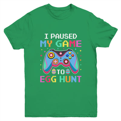 I Paused My Game To Egg Hunt Easter Funny Gamer Youth Shirt | teecentury