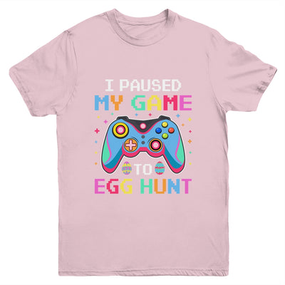 I Paused My Game To Egg Hunt Easter Funny Gamer Youth Shirt | teecentury
