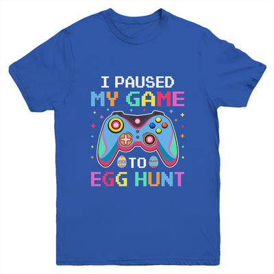 I Paused My Game To Egg Hunt Easter Funny Gamer Youth Shirt | teecentury