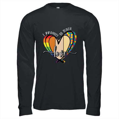 I Promise To Teach Love Puzzle Heart LGBT Teacher T-Shirt & Hoodie | Teecentury.com