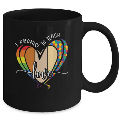 I Promise To Teach Love Puzzle Heart LGBT Teacher Mug Coffee Mug | Teecentury.com