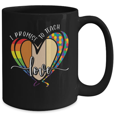 I Promise To Teach Love Puzzle Heart LGBT Teacher Mug Coffee Mug | Teecentury.com