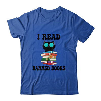 I Read Banned Books Black Cat Reader Bookworm Women Shirt & Tank Top | teecentury