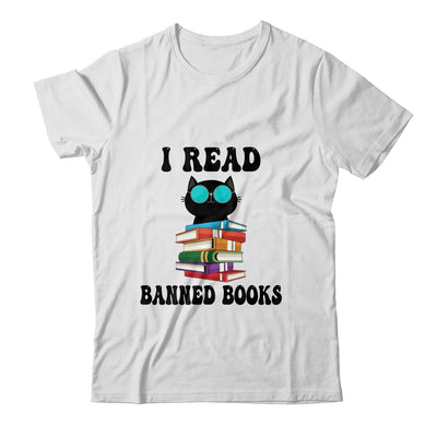 I Read Banned Books Black Cat Reader Bookworm Women Shirt & Tank Top | teecentury