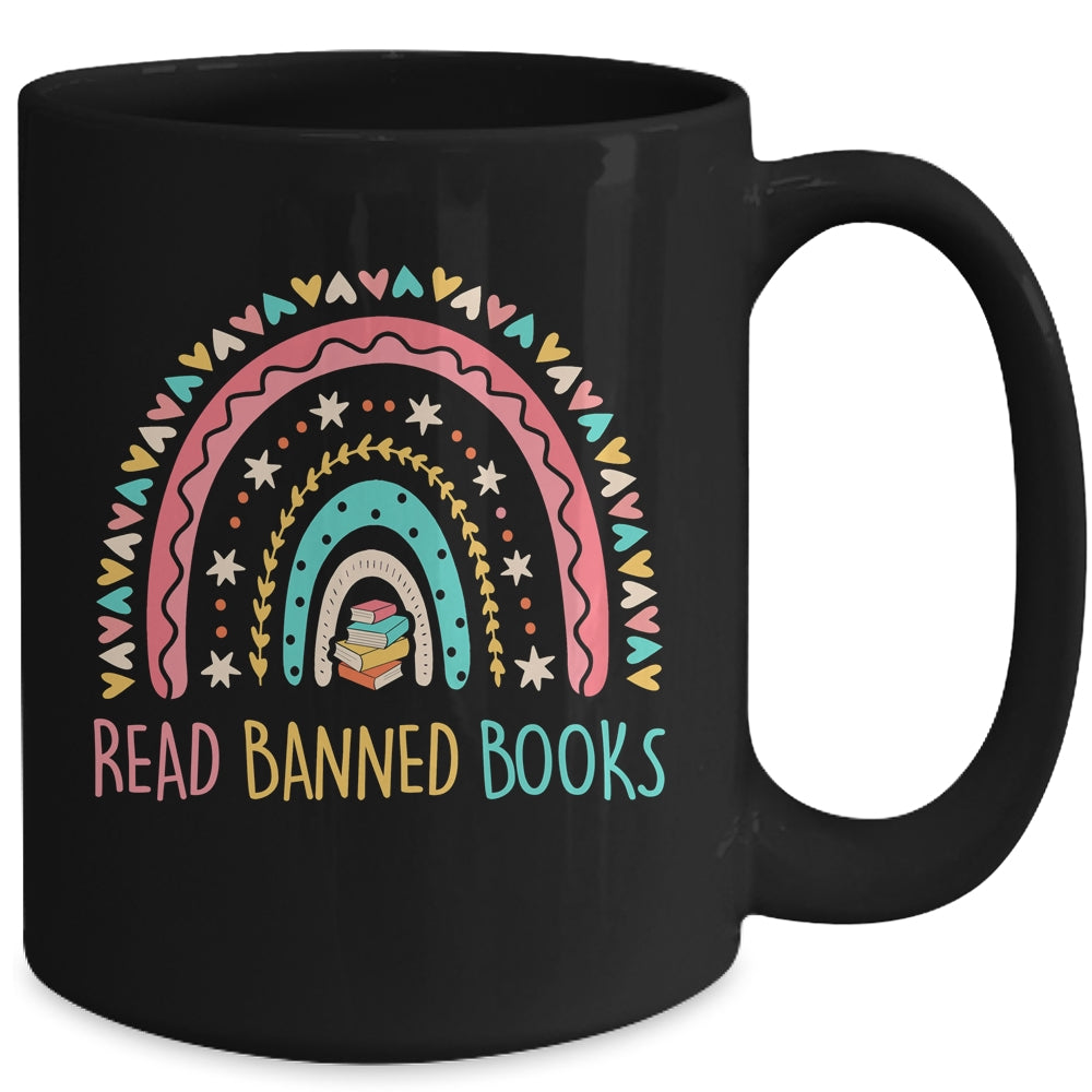 I Read Banned Books Vintage Rainbow Reading Book Lover Mug | teecentury