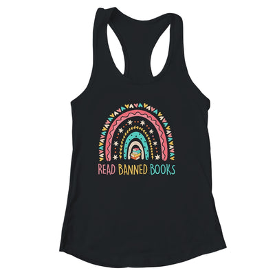 I Read Banned Books Vintage Rainbow Reading Book Lover Shirt & Tank Top | teecentury