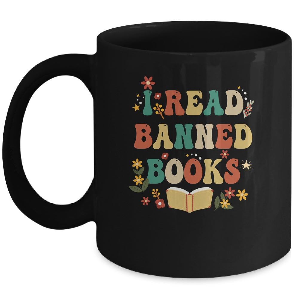 I Read Banned Books Week Retro Librarian Reader Nerd Women Mug | teecentury