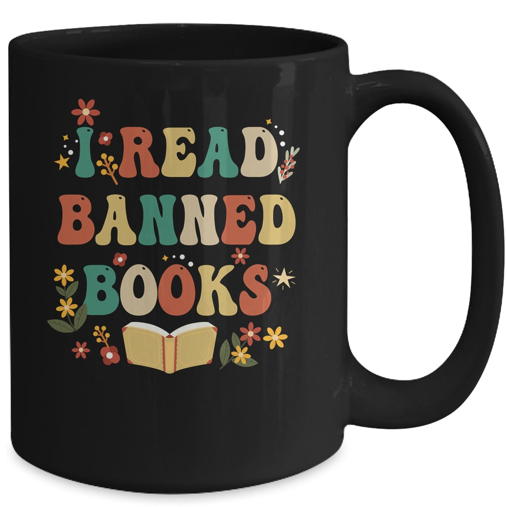 I Read Banned Books Week Retro Librarian Reader Nerd Women Mug | teecentury