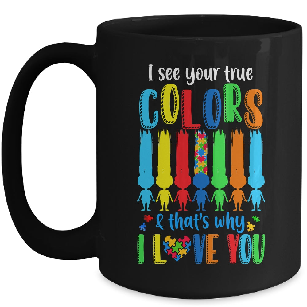 I See Your True Colors Puzzle Autism Month Women Kid Mug | teecentury