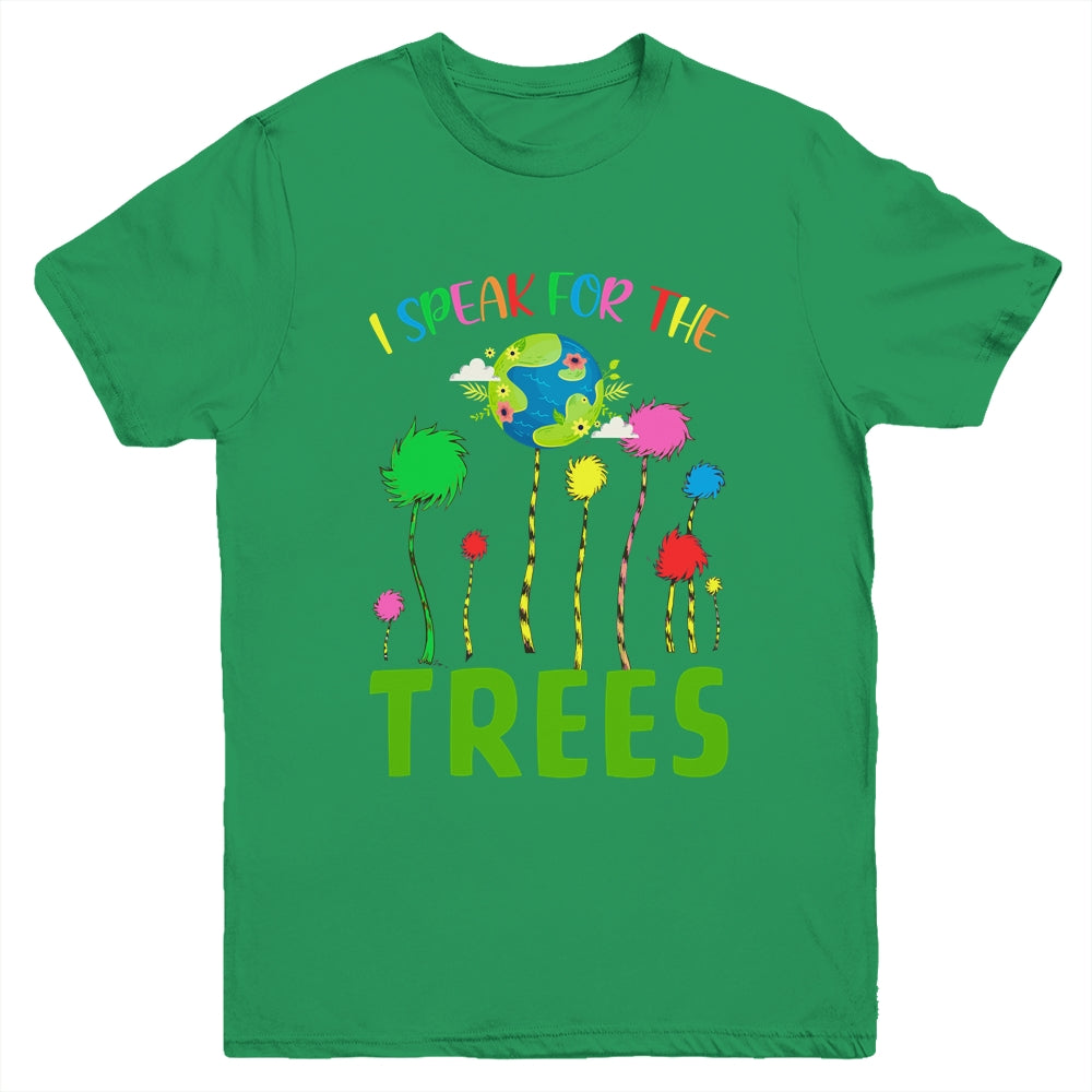 I Speak For Trees Earth Day Save Earth Inspiration Hippie Youth Youth Shirt | Teecentury.com