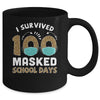 I Survived 100 Masked School Days Funny 100th Day Of School Mug Coffee Mug | Teecentury.com