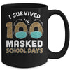 I Survived 100 Masked School Days Funny 100th Day Of School Mug Coffee Mug | Teecentury.com