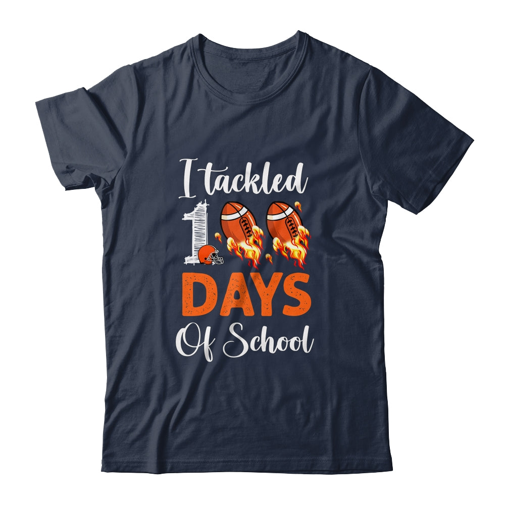 I Tackled 100 Day Of School Football Boy 100th Day School T-Shirt & Hoodie | Teecentury.com