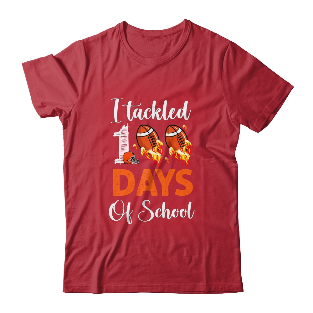 I Tackled 100 Day Of School Football Boy 100th Day School T-Shirt & Hoodie | Teecentury.com