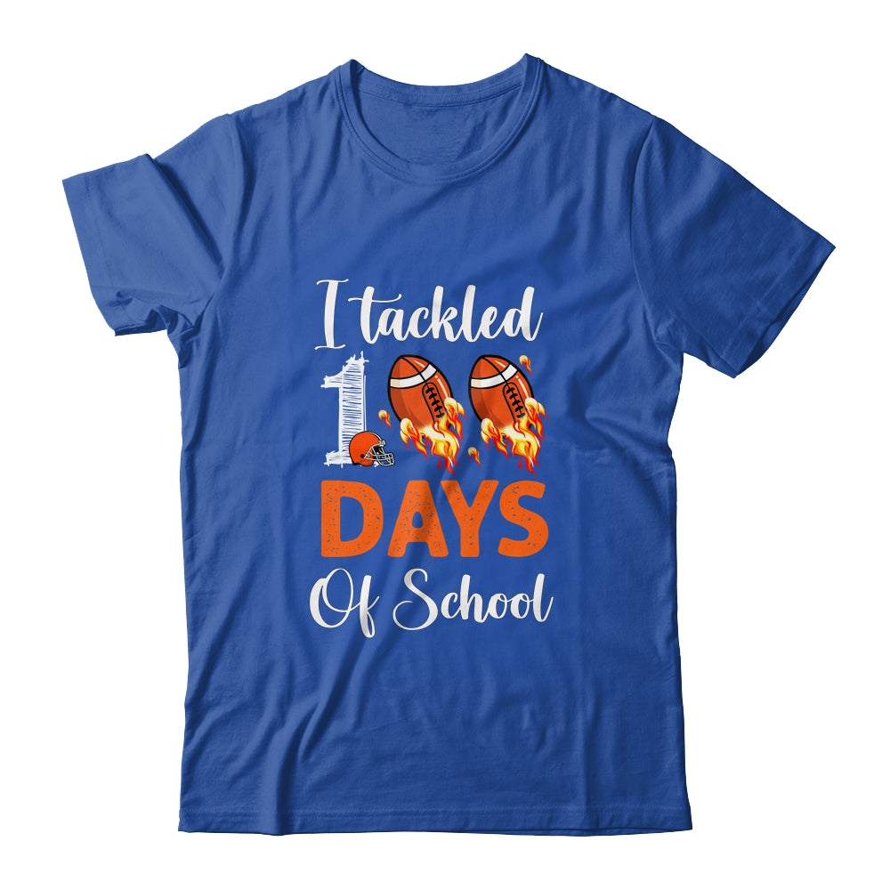 I Tackled 100 Day Of School Football Boy 100th Day School T-Shirt & Hoodie | Teecentury.com