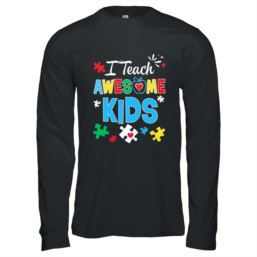 I Teach Awesome Kids Autism Awareness Sped Teacher Shirt & Hoodie | teecentury