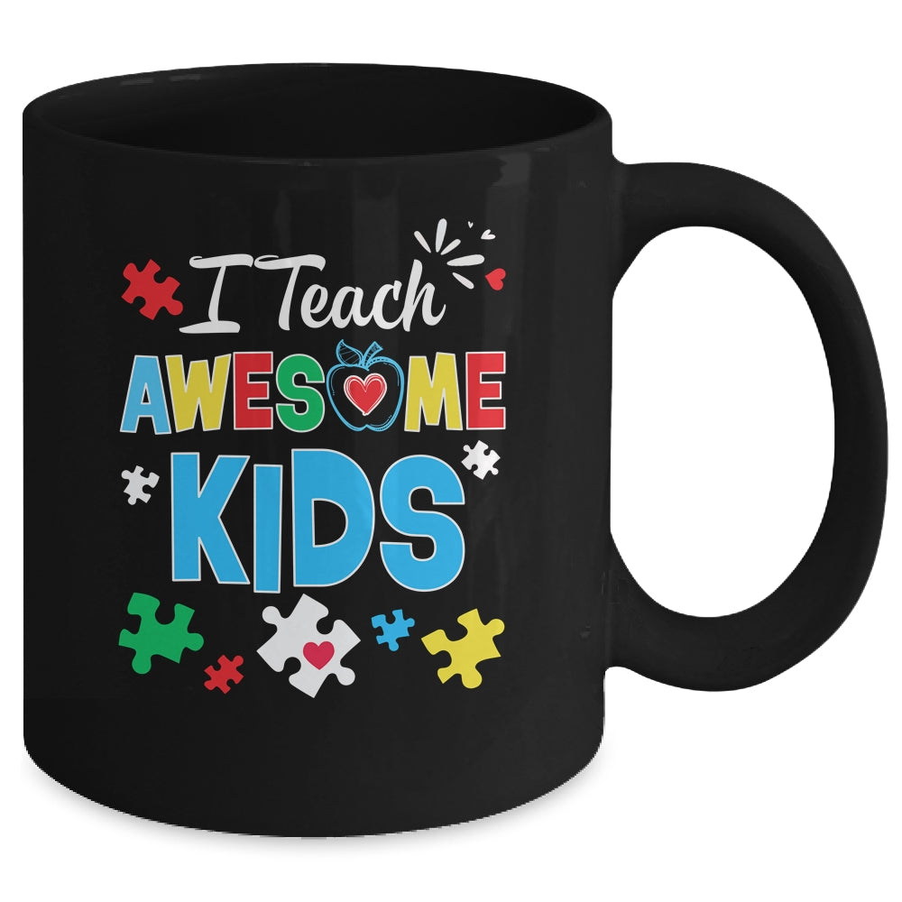 I Teach Awesome Kids Autism Awareness Sped Teacher Mug | teecentury